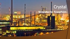  Presentation with metal production - Presentation theme featuring area of the metal industry background and a ocean colored foreground