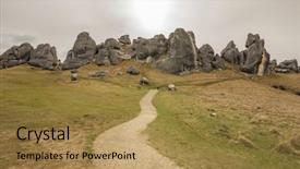  Presentation with new zealand - PPT theme consisting of area or kura tawhiti arthur background and a gold colored foreground