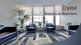  Presentation with waiting room - PPT theme enhanced with portrait of lamb with sunglasses hand drawn illustration background and a yellow colored foreground