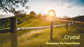  Presentation with awesome - Slide deck consisting of area scenic image of farming background and a tawny brown colored foreground
