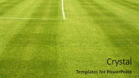  Presentation with green lines - Colorful slide set enhanced with area white lines on football backdrop and a gold colored foreground