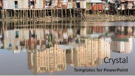  Presentation with slums - Slide set enhanced with poor areas - views of the city's slums background and a coral colored foreground