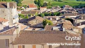  Presentation with world heritage - Colorful theme enhanced with areas of bordeaux region france backdrop and a coral colored foreground