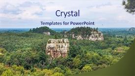  Presentation with park - Presentation featuring areas stage - mill bluff state park view background and a sky blue colored foreground