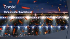  Presentation with kids tennis - Slide deck enhanced with arena at night with spotlights background and a navy blue colored foreground