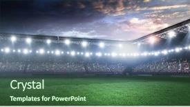  Presentation with tennis - Audience pleasing slide set consisting of arena at night with spotlights backdrop and a ocean colored foreground