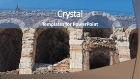  Presentation with roman - Beautiful slide set featuring arena di verona roman amphitheatre backdrop and a teal colored foreground