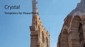  Presentation with roman - Audience pleasing presentation design consisting of arena di verona roman amphitheatre backdrop and a light blue colored foreground