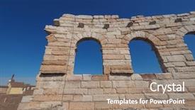  Presentation with roman - Presentation theme with arena di verona roman amphitheatre background and a coral colored foreground