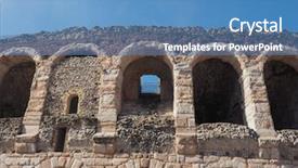  Presentation with roman coloseum - Amazing slide set having arena di verona roman amphitheatre backdrop and a teal colored foreground