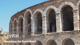  Presentation with roman - Amazing slide set having arena di verona roman amphitheatre backdrop and a gray colored foreground