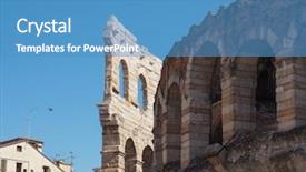  Presentation with roman theatre - PPT theme enhanced with arena di verona roman amphitheatre background and a  colored foreground