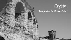  Presentation with ancient roman - Slide deck consisting of arena di verona roman amphitheatre background and a gray colored foreground
