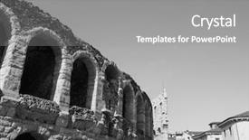  Presentation with roman - Presentation theme enhanced with arena di verona roman amphitheatre background and a gray colored foreground