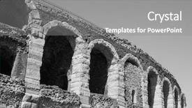  Presentation with roman - Amazing slides having arena di verona roman amphitheatre backdrop and a gray colored foreground