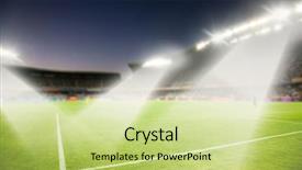  Presentation with flood - Slide deck with arena soccer field with flood background and a soft green colored foreground