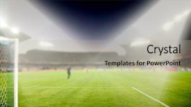  Presentation with flood - Cool new PPT layouts with arena soccer field with flood backdrop and a light gray colored foreground