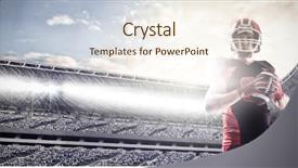  Presentation with american football - Theme featuring arena sport against cloudy sky background and a cream colored foreground