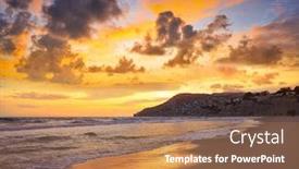  Presentation with bol - Audience pleasing presentation design consisting of arenal-bol-beach-in-calpe backdrop and a coral colored foreground