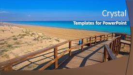  Presentation with sol - PPT theme having arenals del sol beach dunes in elche elx of alicante in costa blanca at spain background and a teal colored foreground
