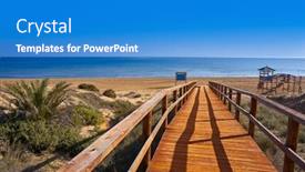  Presentation with sol - Audience pleasing PPT theme consisting of arenals del sol beach dunes in elche elx of alicante in costa blanca at spain backdrop and a teal colored foreground