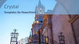  Presentation with america - Theme enhanced with arequipa-city-in-peru-south background and a light blue colored foreground