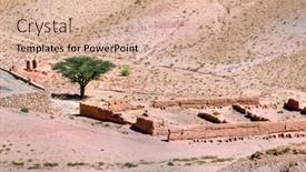  Presentation with desert - Beautiful presentation theme featuring argania-spinosa-and-ruins backdrop and a lemonade colored foreground