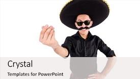  Presentation with mexican - PPT theme enhanced with argentian - funny man wearing mexican sombrero background and a  colored foreground