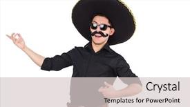  Presentation with mexican hats - Cool new slide set with argentian - funny man wearing mexican sombrero backdrop and a  colored foreground