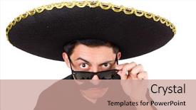  Presentation with mexican - Audience pleasing presentation theme consisting of argentian - funny man wearing mexican sombrero backdrop and a  colored foreground
