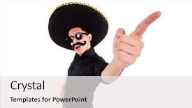  Presentation with mexican - Cool new slides with argentian - funny man wearing mexican sombrero backdrop and a  colored foreground