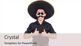  Presentation with mexican hats - PPT theme having argentian - funny man wearing mexican sombrero background and a  colored foreground