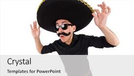  Presentation with mexican - Colorful theme enhanced with argentian - funny man wearing mexican sombrero backdrop and a  colored foreground
