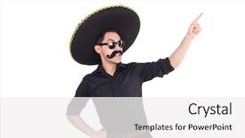  Presentation with mexican - Colorful theme enhanced with argentian - funny man wearing mexican sombrero backdrop and a  colored foreground