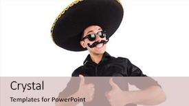  Presentation with mexican - Slide deck having argentian - funny man wearing mexican sombrero background and a  colored foreground