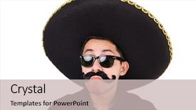  Presentation with mexican police - Audience pleasing presentation theme consisting of argentian - funny man wearing mexican sombrero backdrop and a  colored foreground