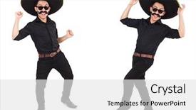  Presentation with mexican - Presentation design enhanced with argentian - funny man wearing mexican sombrero background and a white colored foreground