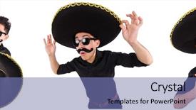  Presentation with mexican - Presentation design having argentian - funny man wearing mexican sombrero background and a teal colored foreground