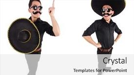  Presentation with mexican vacations - Slide deck with argentian - funny man wearing mexican sombrero background and a  colored foreground