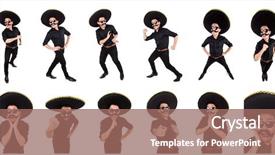  Presentation with authentic mexican street tacos - Audience pleasing presentation theme consisting of argentian - funny man wearing mexican sombrero backdrop and a  colored foreground