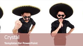  Presentation with mexican - Slides enhanced with argentian - funny man wearing mexican sombrero background and a  colored foreground