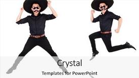  Presentation with authentic mexican street tacos - Audience pleasing presentation theme consisting of argentian - funny man wearing mexican sombrero backdrop and a  colored foreground