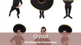  Presentation with young man wearing a hat - PPT layouts having argentian - funny man wearing mexican sombrero background and a  colored foreground