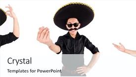  Presentation with mexican - PPT theme consisting of argentian - funny man wearing mexican sombrero background and a  colored foreground