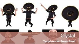  Presentation with authentic mexican street tacos - Beautiful presentation theme featuring argentian - funny man wearing mexican sombrero backdrop and a  colored foreground