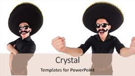  Presentation with mexican police - Beautiful PPT theme featuring argentian - funny man wearing mexican sombrero backdrop and a  colored foreground