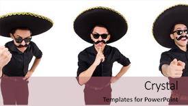  Presentation with mexican hats - Slides consisting of argentian - funny man wearing mexican sombrero background and a  colored foreground