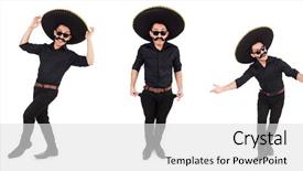  Presentation with mexican - Slide deck enhanced with argentian - funny man wearing mexican sombrero background and a  colored foreground
