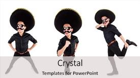  Presentation with mexican hats - Slide set featuring argentian - funny man wearing mexican sombrero background and a  colored foreground