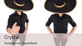  Presentation with mexican - Presentation theme featuring argentian - funny man wearing mexican sombrero background and a  colored foreground